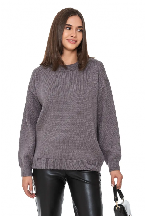 Soft Touch O-neck Knit Jumper Grey
