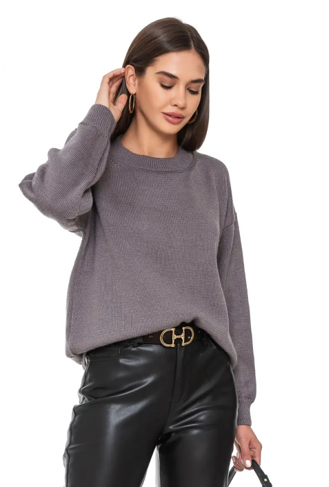 Soft Touch O-neck Knit Jumper Grey