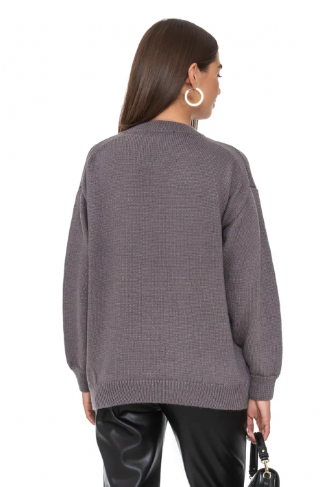 Soft Touch O-neck Knit Jumper Grey