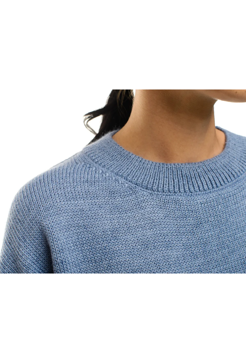 Soft Touch O-neck Knit Jumper Blue