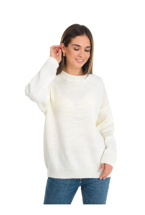 Soft Touch O-neck Knit Jumper Cream