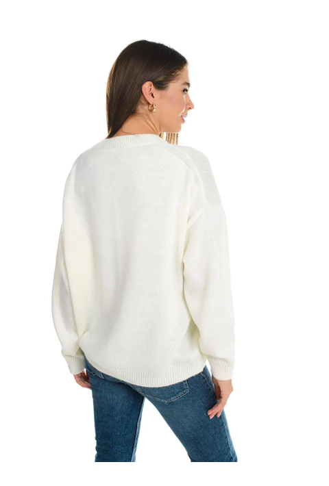 Soft Touch O-neck Knit Jumper Cream