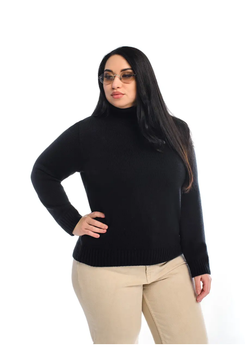 Turtleneck knit pullover