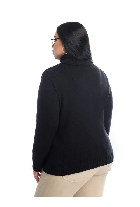 Turtleneck knit pullover Black
