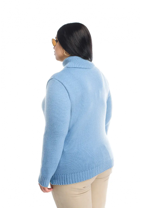 Turtleneck knit pullover Light blue