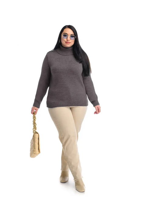 Turtleneck knit pullover Grey