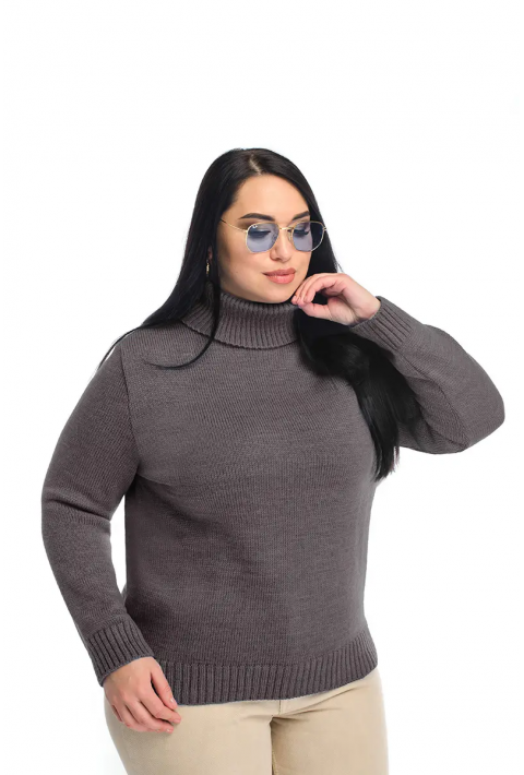 Turtleneck knit pullover Grey