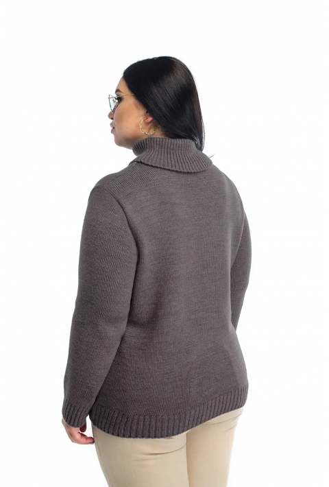 Turtleneck knit pullover Grey