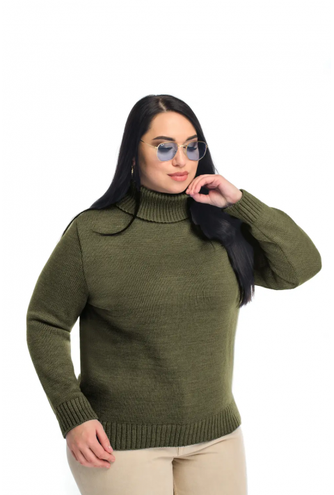Turtleneck knit pullover