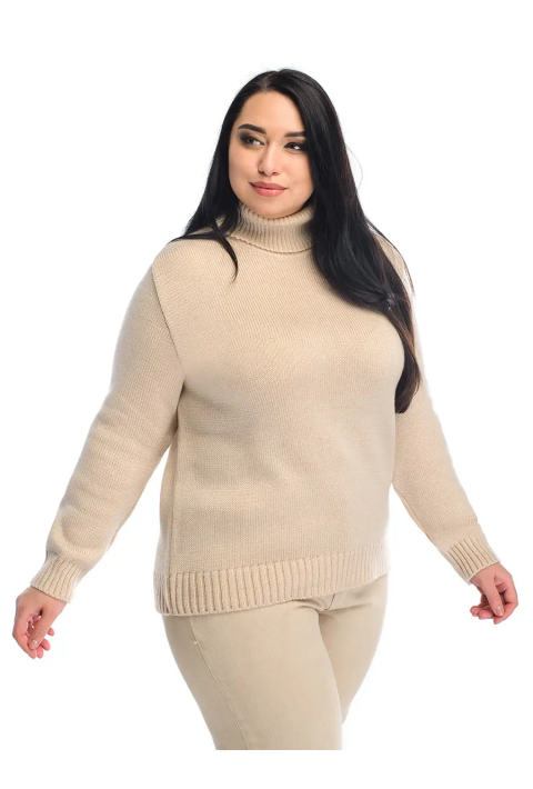 Turtleneck knit pullover