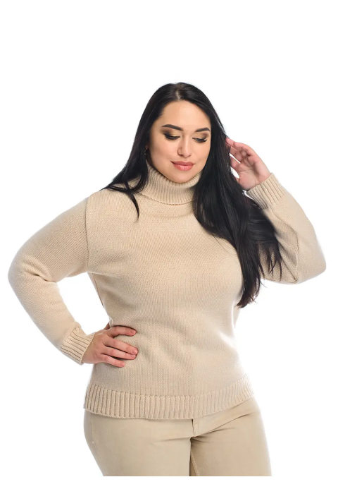 Turtleneck knit pullover Rose