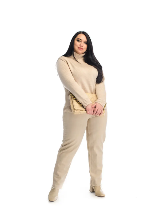 Turtleneck knit pullover Rose