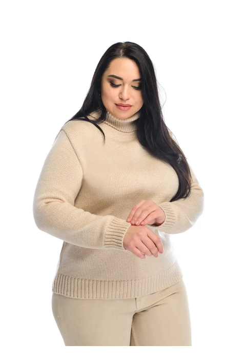 Turtleneck knit pullover Rose