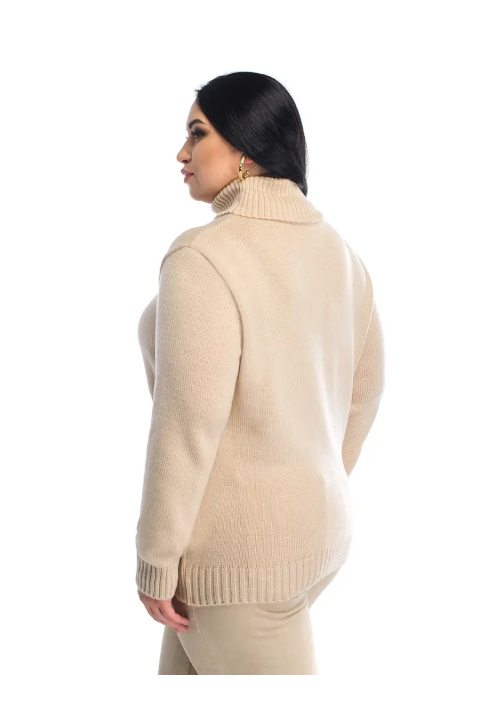 Turtleneck knit pullover Rose