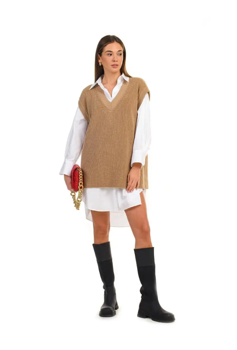 Knit Vest Beige