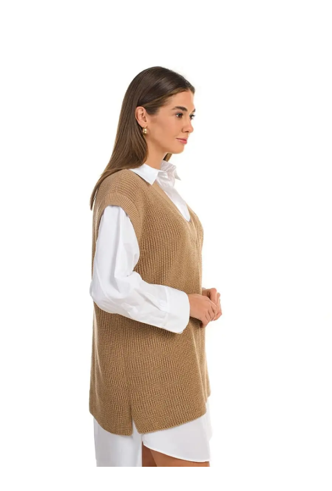 Knit Vest Beige