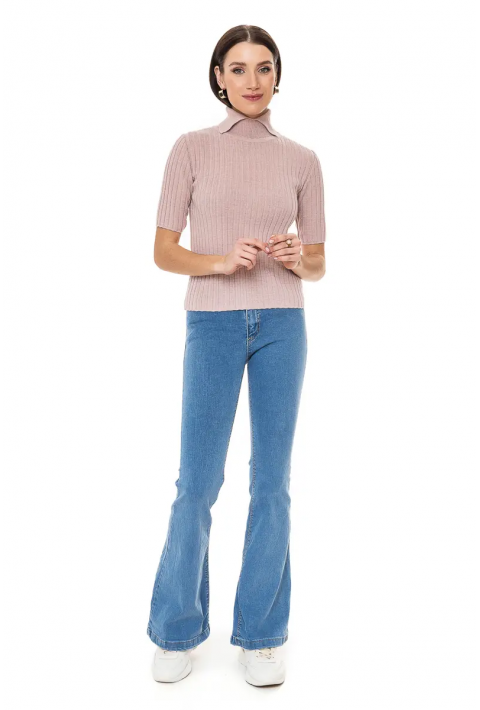 Turtleneck knit pullover Rose