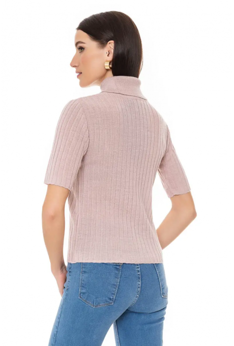 Turtleneck knit pullover Rose