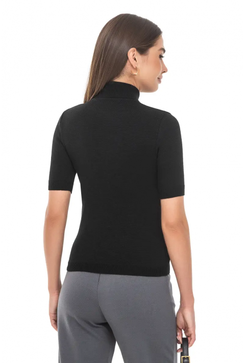 Turtleneck knit pullover Black