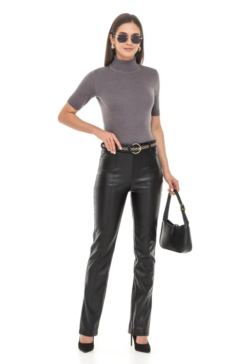 Turtleneck knit pullover Grey