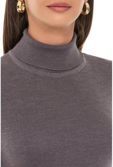 Turtleneck knit pullover Grey