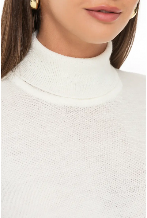 Turtleneck knit pullover Creame