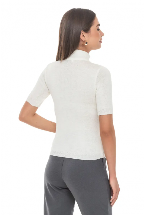 Turtleneck knit pullover Creame