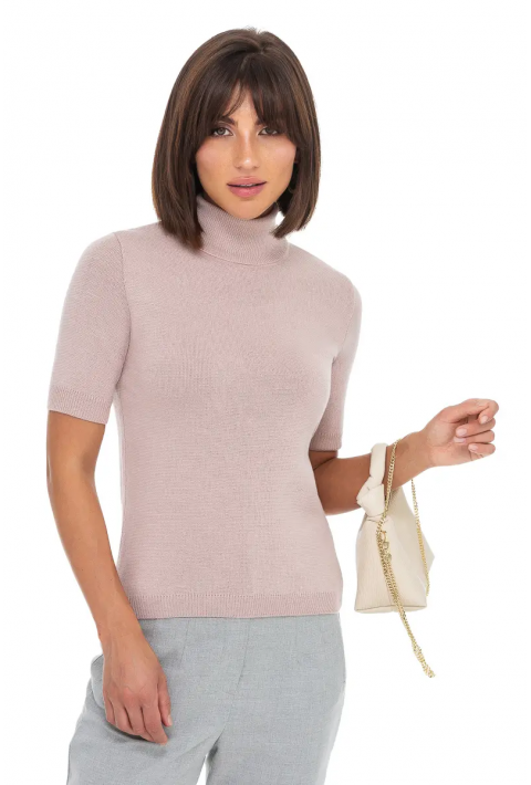 Turtleneck knit pullover