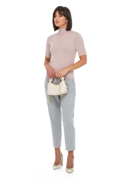 Turtleneck knit pullover Rose