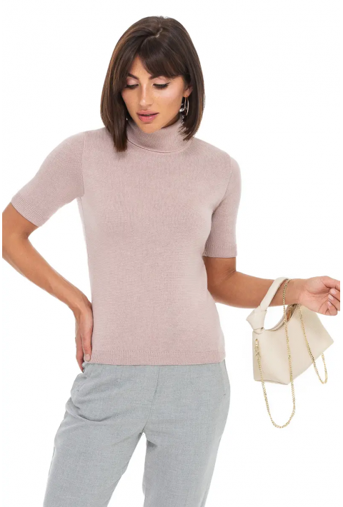 Turtleneck knit pullover Rose