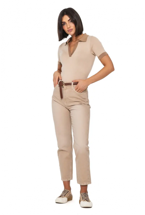 Knit T-Shirt  Beige