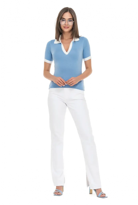 Knit T-Shirt  Light blue