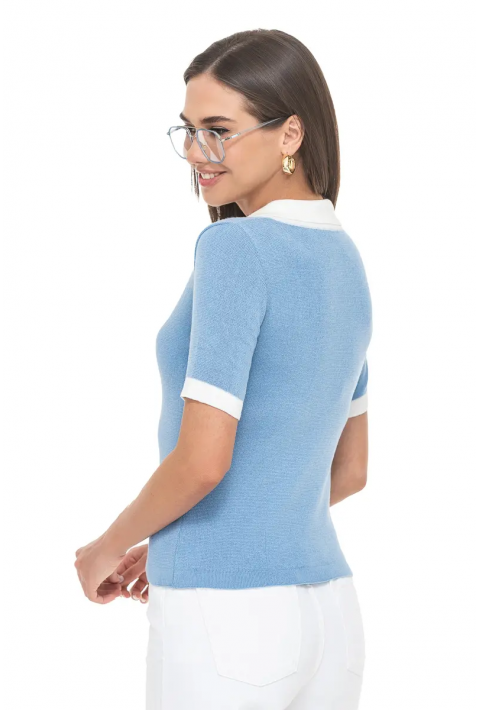 Knit T-Shirt  Light blue