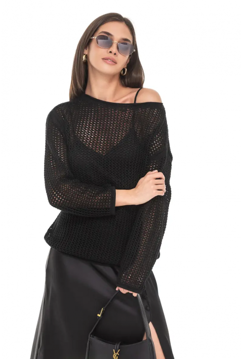 Openwork Knit Sweater