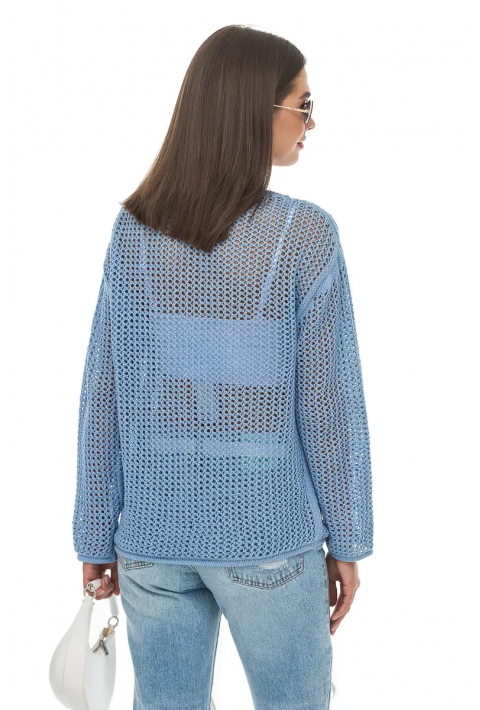 Openwork Knit Sweater Light blue