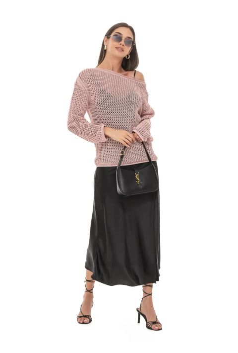 Openwork Knit Sweater Rose