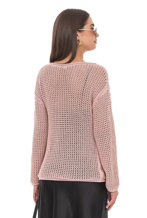 Openwork Knit Sweater Rose