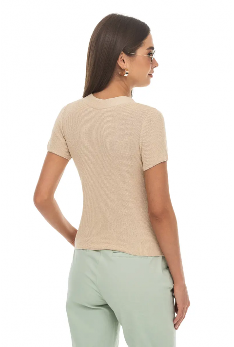 Knit T-Shirt  Beige