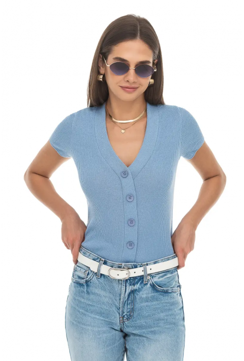 Knit T-Shirt  Light blue