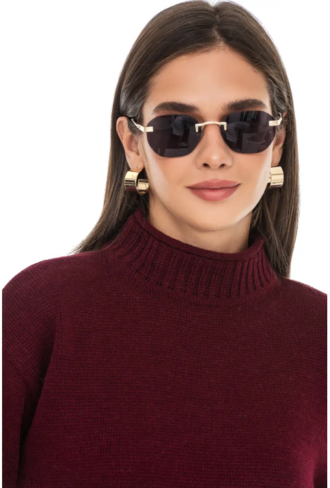 Oversize Knit Sweater Bordeaux