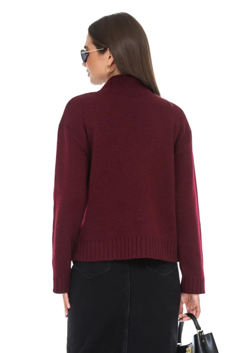 Oversize Knit Sweater Bordeaux