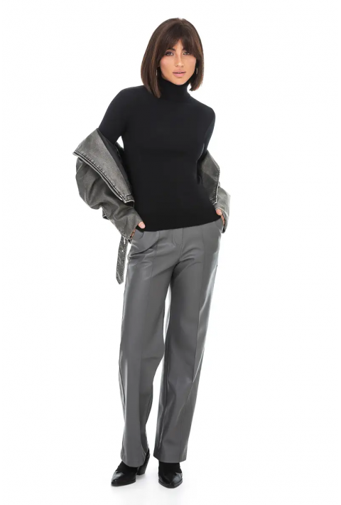 T-neck Knit Jumper Black