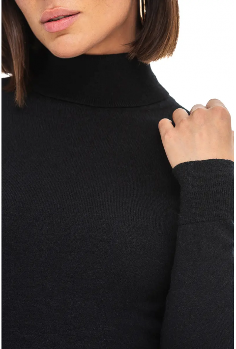 T-neck Knit Jumper Black