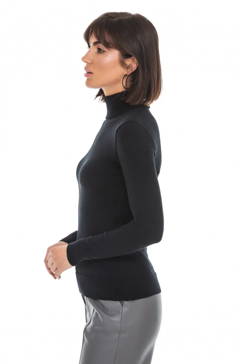 T-neck Knit Jumper Black
