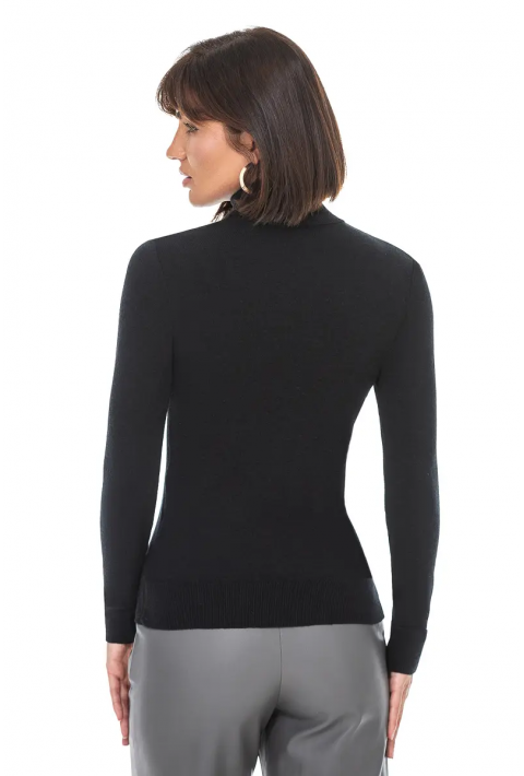 T-neck Knit Jumper Black