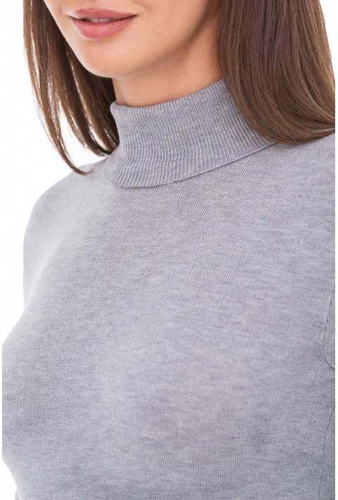 T-neck Knit Jumper Grey