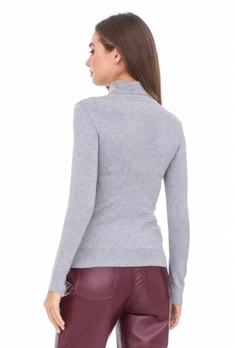 T-neck Knit Jumper Grey