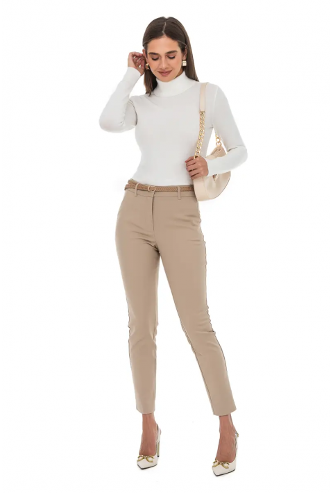 T-neck Knit Jumper Cream