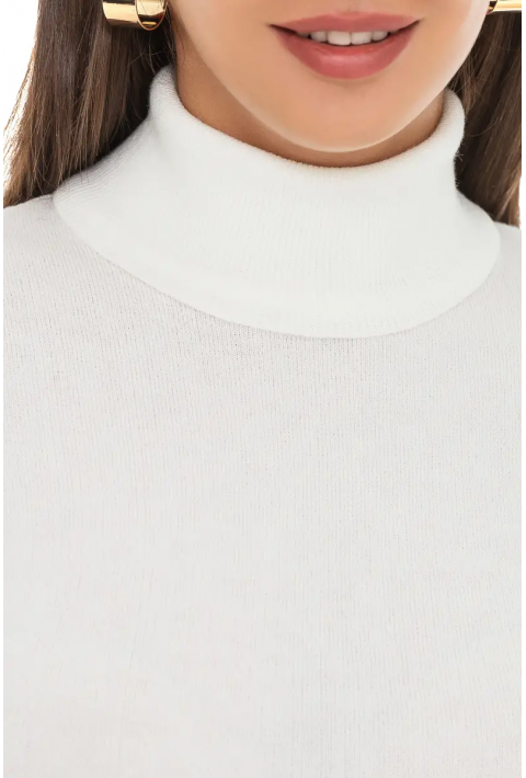 T-neck Knit Jumper Cream