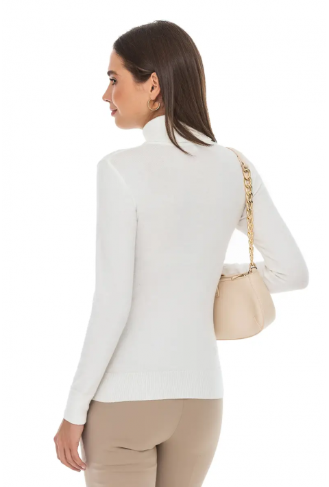 T-neck Knit Jumper Cream